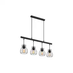 Netto Marken-Discount Hängeleuchte, 4-Flammig, Käfig-Design, schwarz, L 77 cm Angebot