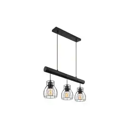 Netto Marken-Discount Pendellampe, Holz, schwarz, Metallgitter, H 140cm Angebot