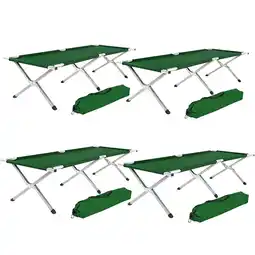 Netto Marken-Discount tectake 4er Set Feldbett, mit Aluminiumgestell, Belastbarkeit 150 kg, 190 x 70 x 45 cm Angebot