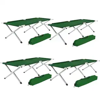 Netto Marken-Discount tectake 4er Set Feldbett, mit Aluminiumgestell, Belastbarkeit 150 kg, 190 x 70 x 45 cm Angebot