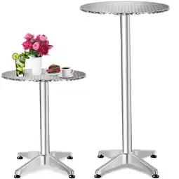 Netto Marken-Discount tectake Stehtisch, aus Aluminium, rund, standfest und pflegeleicht, 60 x 70/110 cm Angebot
