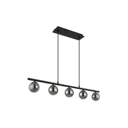 Netto Marken-Discount Hängeleuchte, Glasschirme, Höhenverstellbar, schwarz, L 90cm Angebot