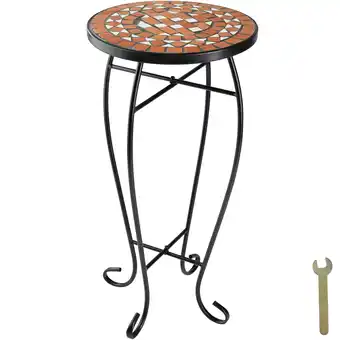 Netto Marken-Discount tectake Balkontisch, Stahl, Mosaik und Zement, massive Platte, 30 x 30 x 61,5 cm Angebot