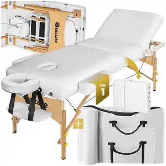Netto Marken-Discount tectake 3 Zonen Massageliege, Breite 70 cm, Polsterung 10 cm, mit Holzgestell, 218 x 102 x 90 cm Angebot