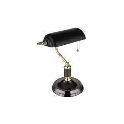 Netto Marken-Discount Tischleuchte, Bankerlampe, Metall schwarz gold, H 34 cm Angebot