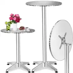 Netto Marken-Discount tectake Stehtisch, aus Aluminium, rund, standfest und pflegeleicht, 60 x 75/115 cm Angebot