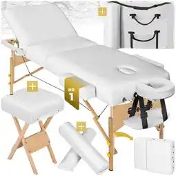 Netto Marken-Discount tectake 3 Zonen Massageliege-Set, Breite 70 cm, Polsterung 10 cm, mit Holzgestell, 218 x 102 x 90 cm Angebot