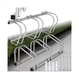 Netto Marken-Discount tectake Fahrradständer, aus rostfreiem Stahl, Boden- und Wandmontage, von beiden Seiten befahrbar Angebot