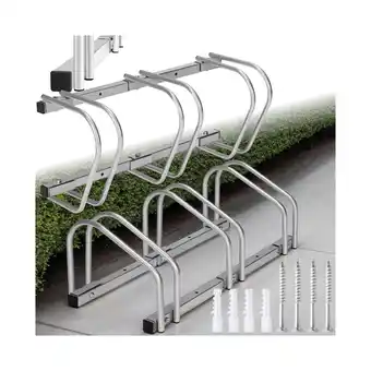 Netto Marken-Discount tectake Fahrradständer, aus rostfreiem Stahl, Boden- und Wandmontage, von beiden Seiten befahrbar Angebot