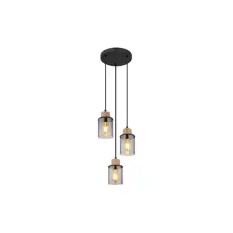 Netto Marken-Discount Pendelleuchte, Metall, Schwarz-matt, Glas Rauchfarbe, D 27 cm Angebot