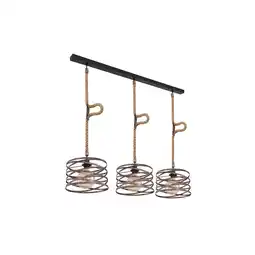 Netto Marken-Discount Hängeleuchte, Hanfseil, Spiralen, rost, schwarz, L 115 cm Angebot