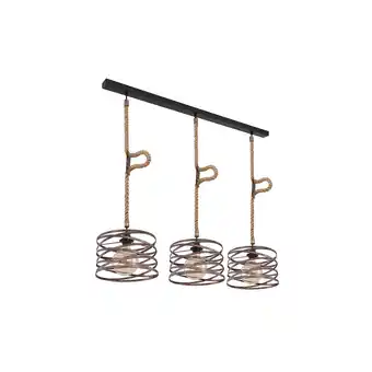 Netto Marken-Discount Hängeleuchte, Hanfseil, Spiralen, rost, schwarz, L 115 cm Angebot