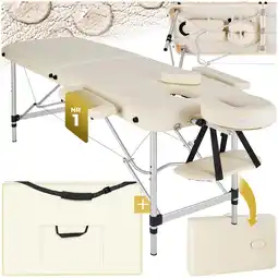 Netto Marken-Discount tectake 2 Zonen Massageliege, Breite 60 cm, Polsterung 4 cm, mit Aluminiumgestell, 205 x 95 x 89 cm Angebot