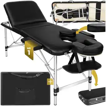 Netto Marken-Discount tectake 3 Zonen Massageliege, Breite 61 cm, Polsterung 5 cm, mit Aluminiumgestell, 210 x 95 x 90 cm Angebot
