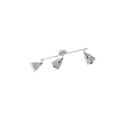 Netto Marken-Discount Deckenleuchte chrom, Textil grau, Spots verstellbar, L 63 cm Angebot