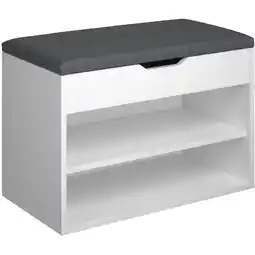 Netto Marken-Discount tectake Schuhbank, für 6 Paar Schuhe, großes Klappfach, 60 x 30 x 43,5 cm Angebot