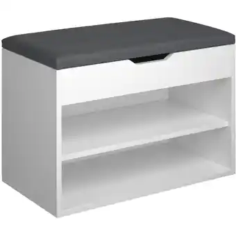 Netto Marken-Discount tectake Schuhbank, für 6 Paar Schuhe, großes Klappfach, 60 x 30 x 43,5 cm Angebot
