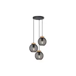 Netto Marken-Discount Hängeleuchte, Käfig-Design, Holz, schwarz , H 120cm Angebot