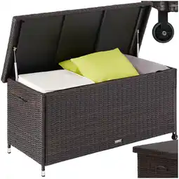 Netto Marken-Discount tectake Auflagenbox, mit Rattangeflecht, komfortable Hubautomatik, 121 x 56 x 60 cm Angebot