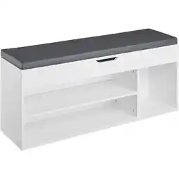 Netto Marken-Discount tectake Schuhbank, für 9 Paar Schuhe, großes Klappfach, 104 x 30 x 49 cm Angebot