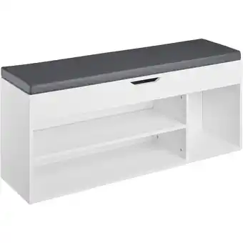 Netto Marken-Discount tectake Schuhbank, für 9 Paar Schuhe, großes Klappfach, 104 x 30 x 49 cm Angebot