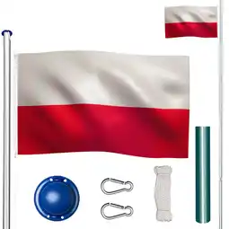 Netto Marken-Discount tectake Fahnenmast, aus Aluminium, 6,25 m, inklusive Seilzug und Bodenhülse Angebot