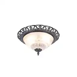Netto Marken-Discount Deckenlampe, Perlmutt Glasschirm Metall, weiß, antik, D 33cm Angebot