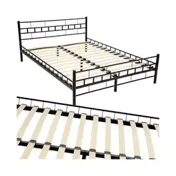 Netto Marken-Discount tectake Metallbett, robustes Stahlgestell, bodenschonende Kunststoffkappen, 140 x 200 cm Angebot