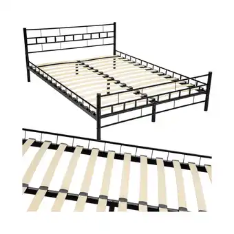 Netto Marken-Discount tectake Metallbett, robustes Stahlgestell, bodenschonende Kunststoffkappen, 140 x 200 cm Angebot