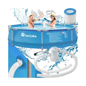 Netto Marken-Discount tectake Swimming Pool, rund, reißfestes PVC-Gewebe, solider Stahlrahmen Angebot