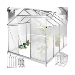 Netto Marken-Discount tectake Gewächshaus mit Fundament, 7,7 m³, UV-beständig und wärmedämmend, 185 x 250 x 195 cm Angebot