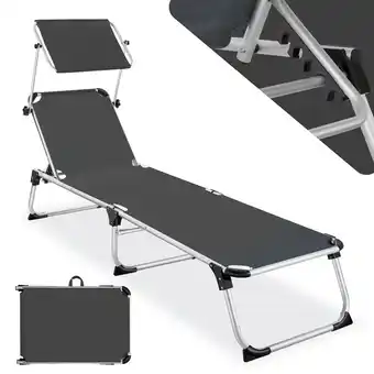 Netto Marken-Discount tectake Sonnenliege, klappbar, 6-fach verstellbare Rückenlehne, 217 x 60,5 x 72 cm Angebot