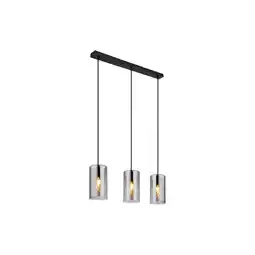 Netto Marken-Discount Pendelleuchte, Metall, Glas, Rauchfarben, H 120 cm Angebot