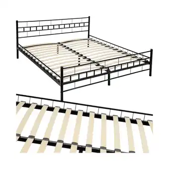 Netto Marken-Discount tectake Metallbett, robustes Stahlgestell, bodenschonende Kunststoffkappen, 180 x 200 cm Angebot