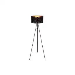 Netto Marken-Discount LED Stehleuchte, Textil, schwarz-gold, Stativ Gestell, H 149cm Angebot