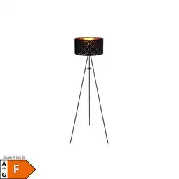 Netto Marken-Discount LED Stehleuchte, Textil, schwarz-gold, Stativ Gestell, H 149cm Angebot