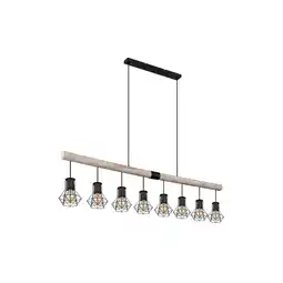Netto Marken-Discount Hängeleuchte, 8-Flammig, Holzbalken, Käfig, L 140 cm Angebot
