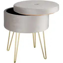 Netto Marken-Discount tectake Sitzhocker mit Stauraum, rund, in Samtoptik, 37,5 x 44,5 cm Angebot