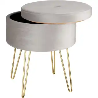 Netto Marken-Discount tectake Sitzhocker mit Stauraum, rund, in Samtoptik, 37,5 x 44,5 cm Angebot