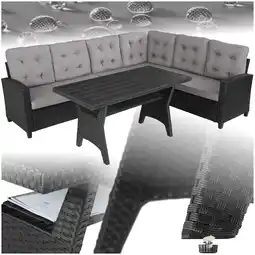 Netto Marken-Discount tectake Rattan Lounge, für 6 Personen, UV-beständig, Tisch mit Schraubfüßen Angebot