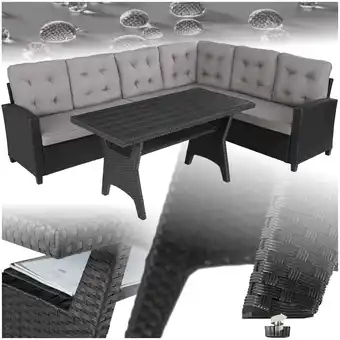 Netto Marken-Discount tectake Rattan Lounge, für 6 Personen, UV-beständig, Tisch mit Schraubfüßen Angebot