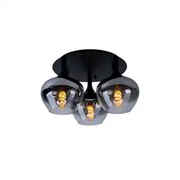 Netto Marken-Discount Deckenleuchte, 3-flammig, Metall Rauchglas, schwarz, D 45 cm Angebot