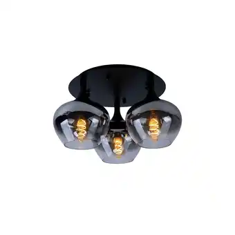 Netto Marken-Discount Deckenleuchte, 3-flammig, Metall Rauchglas, schwarz, D 45 cm Angebot
