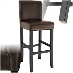 Netto Marken-Discount tectake Barhocker, gepolstert mit Rückenlehne, Stuhlbeine aus Massivholz, Sitzhöhe 76 cm Angebot
