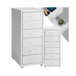 Netto Marken-Discount tectake Rollcontainer, aus Stahl, 4 leichtgängige Rollen, einfache Montage, 41 x 28 x 69 cm Angebot