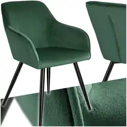 Netto Marken-Discount tectake Esszimmerstuhl, gepolstert, in Samtoptik, schwarze Stahlbeine, 58 x 62 x 82 cm Angebot
