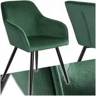 Netto Marken-Discount tectake Esszimmerstuhl, gepolstert, in Samtoptik, schwarze Stahlbeine, 58 x 62 x 82 cm Angebot