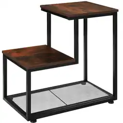 Netto Marken-Discount tectake Beistelltisch, Industrial Style, mit 2 Ablagen und Gitterablage, 60,5 x 35,5 x 60,5 cm Angebot