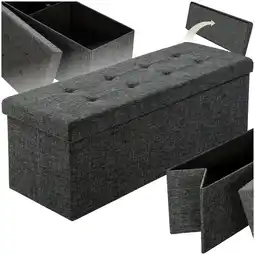 Netto Marken-Discount tectake Sitzhocker mit Stauraum, faltbar, Polyester, 110 x 38 x 38 cm Angebot