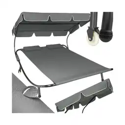 Netto Marken-Discount tectake Gartenliege, für 2 Personen, 2 Transportrollen, 2 Kopfpolster, 215 x 183 x 150 cm Angebot